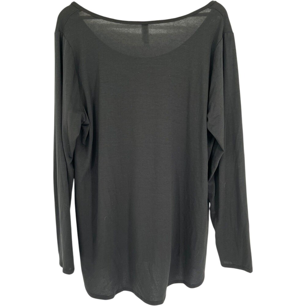 LuLaRoe Top Women's Size 2XL Lynnae Noir Black Solid Long Sleeve Minimalist